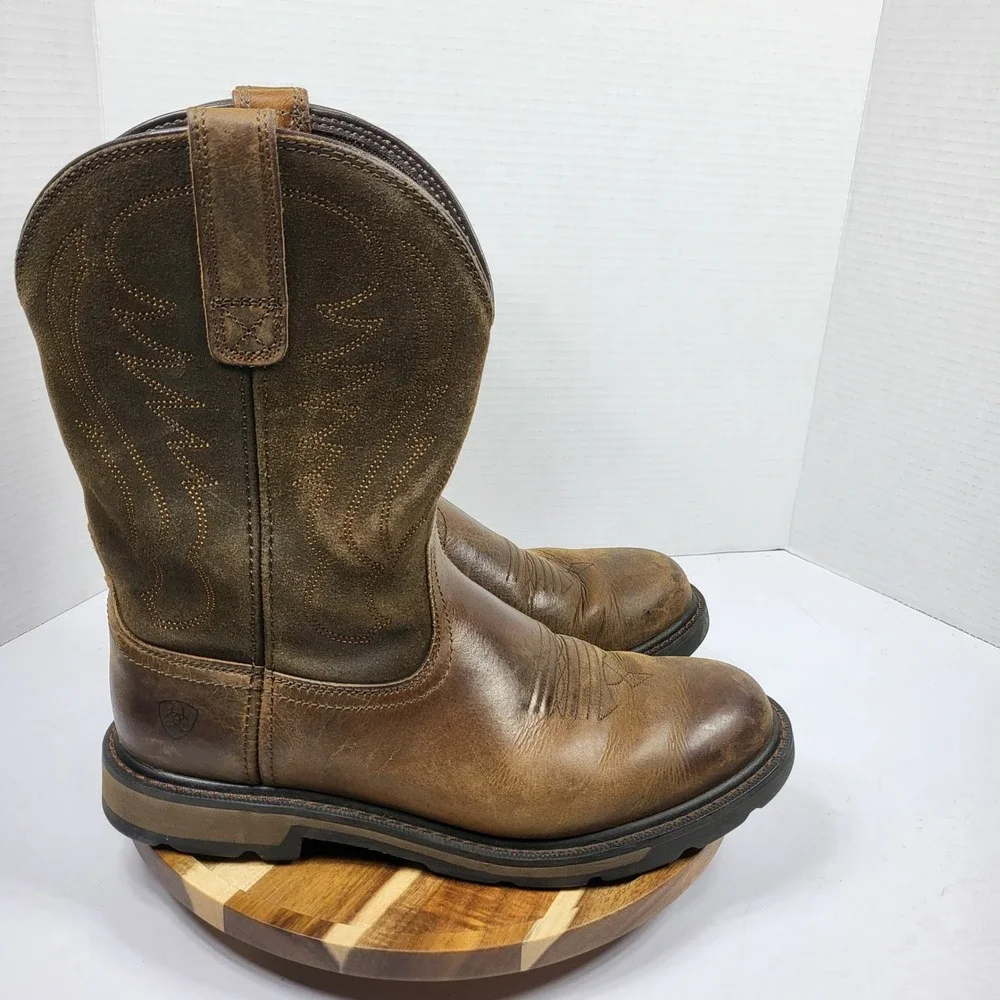 Ariat Sierra Western Work Boots Mens 9D Brown Leather ASTM F2892-17 EH 10014238